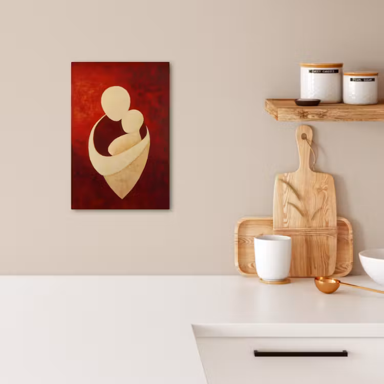 Dipinti su tela - Astratto - Madre - Bambino - Rosso — 3
