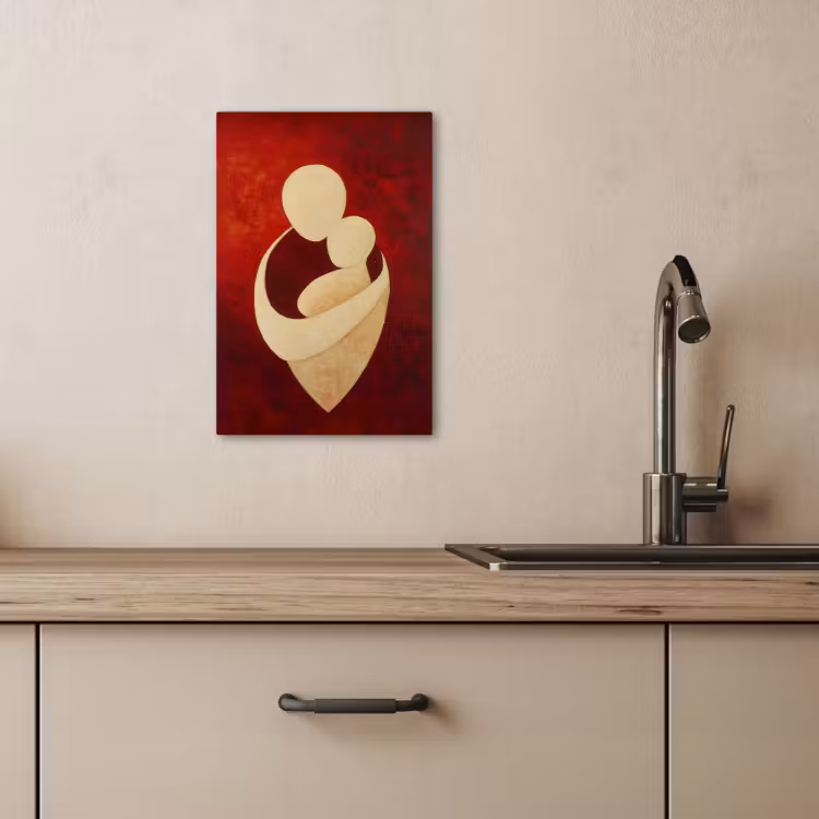 Dipinti su tela - Astratto - Madre - Bambino - Rosso — 4