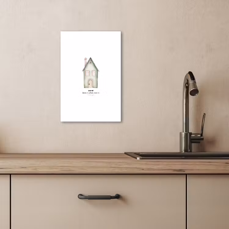 Dipinti su tela - Cottage - Verde - Testo - Amorevole — 1
