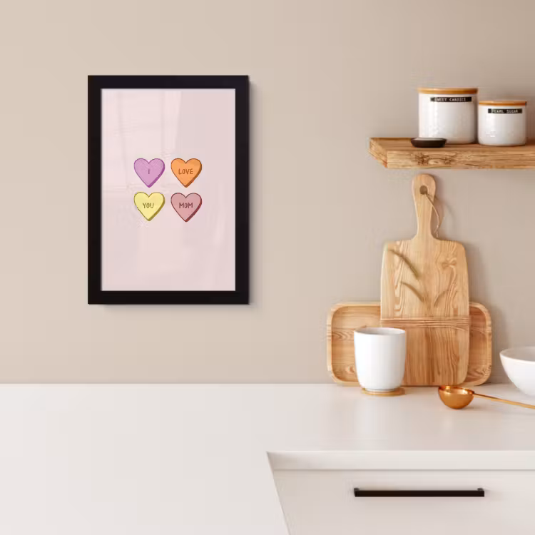 KitchenYeah - Cucina - Cornice per foto - Cuori - Pastello - Amore - Madre — 3