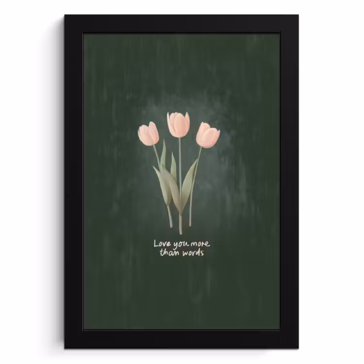 KitchenYeah - Cucina - Cornice per foto - Tulipani - Rosa - Testo - Amore — 1