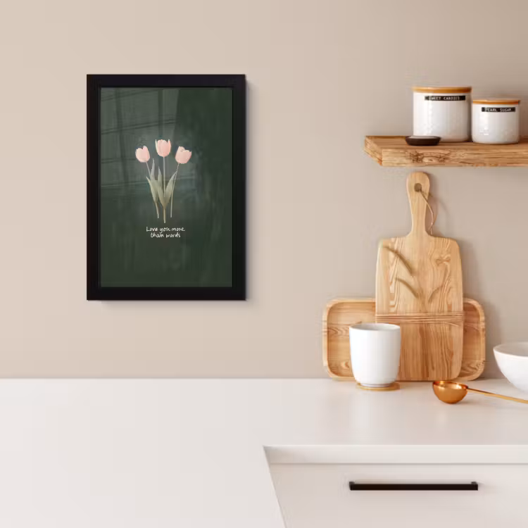 KitchenYeah - Cucina - Cornice per foto - Tulipani - Rosa - Testo - Amore — 2