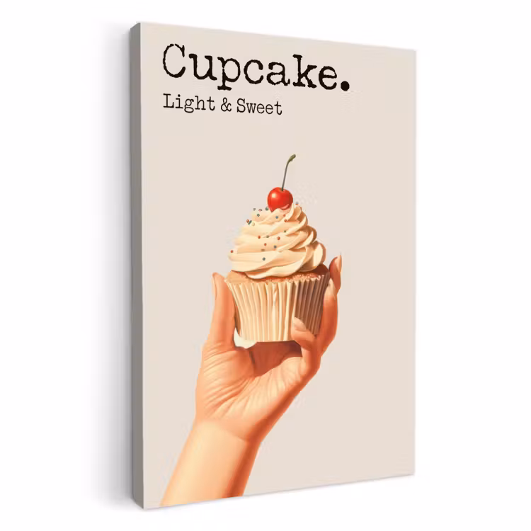 Dipinti su tela - Cupcake - Dolce - Ciliegia — 1