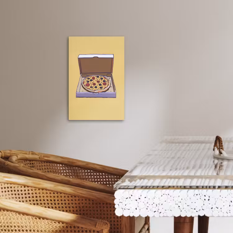 Dipinti su tela - Pizza - Scatola - Salame - Illustrazione — 2