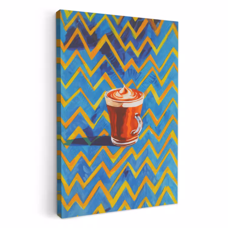 Dipinti su tela - Tazza - Caffè - Zigzag - Panna montata — 1