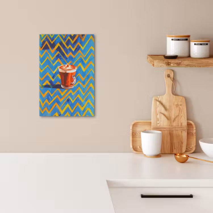Dipinti su tela - Tazza - Caffè - Zigzag - Panna montata — 2