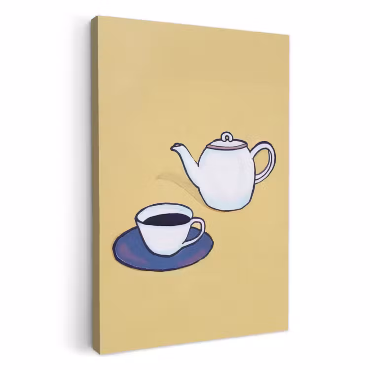 Dipinti su tela - Teiera - Tazza - Beige - Illustrazione — 1