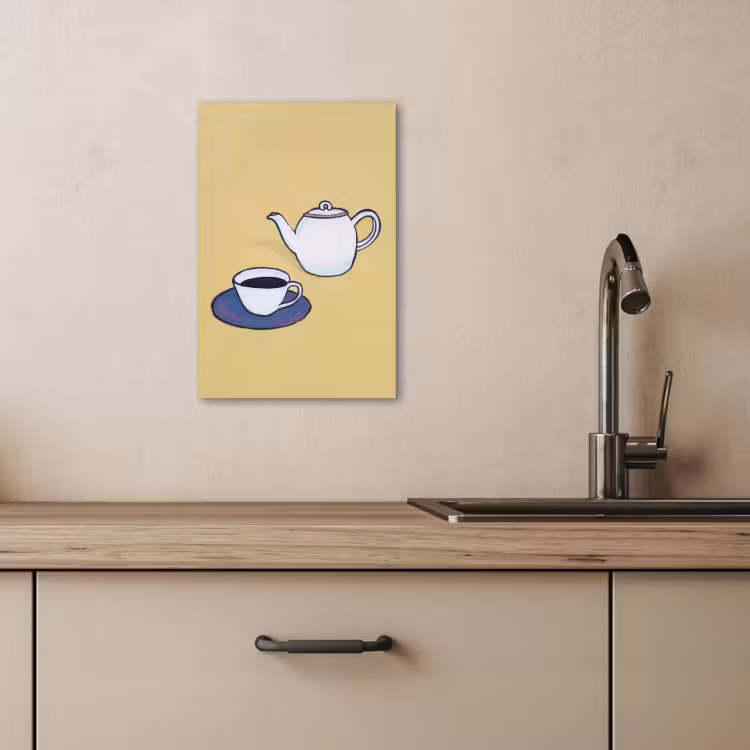 Dipinti su tela - Teiera - Tazza - Beige - Illustrazione — 2
