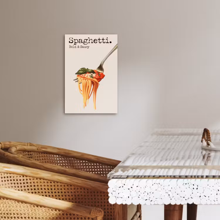 Dipinti su tela - Spaghetti - salsa di pomodoro - parmigiano — 2
