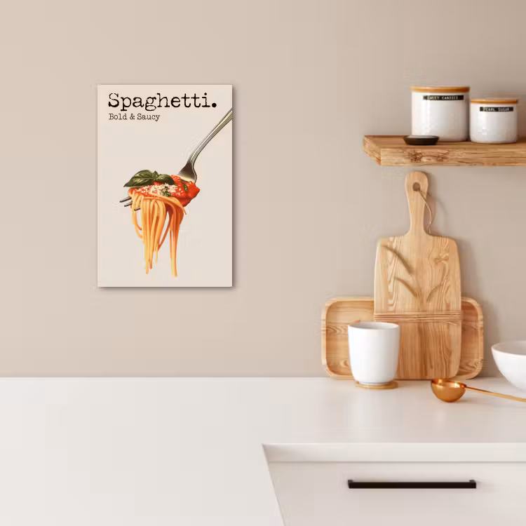 Dipinti su tela - Spaghetti - salsa di pomodoro - parmigiano — 3