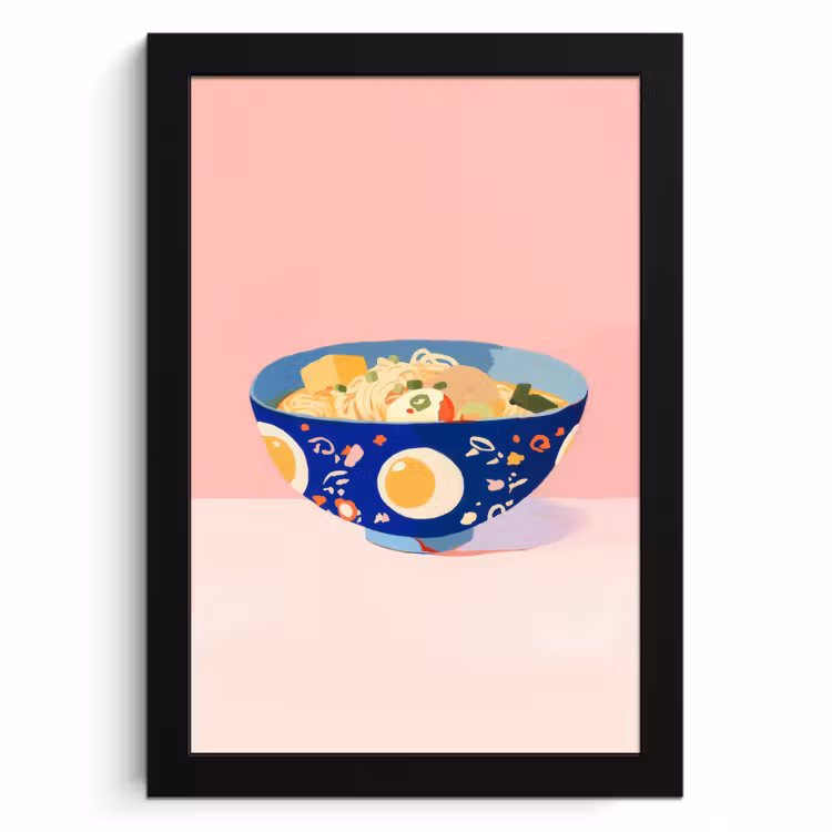 KitchenYeah - Cucina - Cornice per foto - Tagliatelle - Ciotola - Blu - Illustrazione — 1