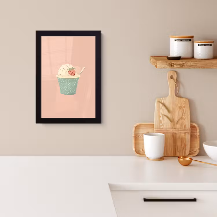 KitchenYeah - Cucina - Cornice per foto - Vassoio - Gelato - Fragola - Rosa — 2