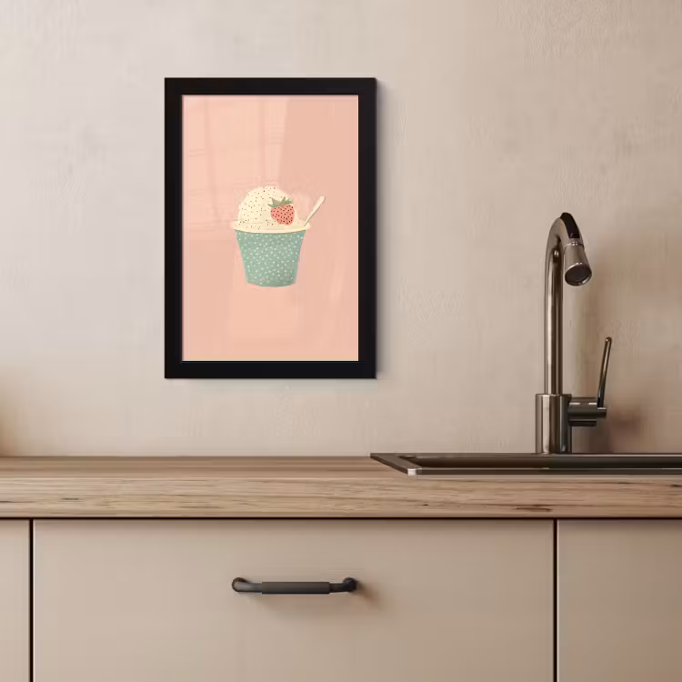KitchenYeah - Cucina - Cornice per foto - Vassoio - Gelato - Fragola - Rosa — 3