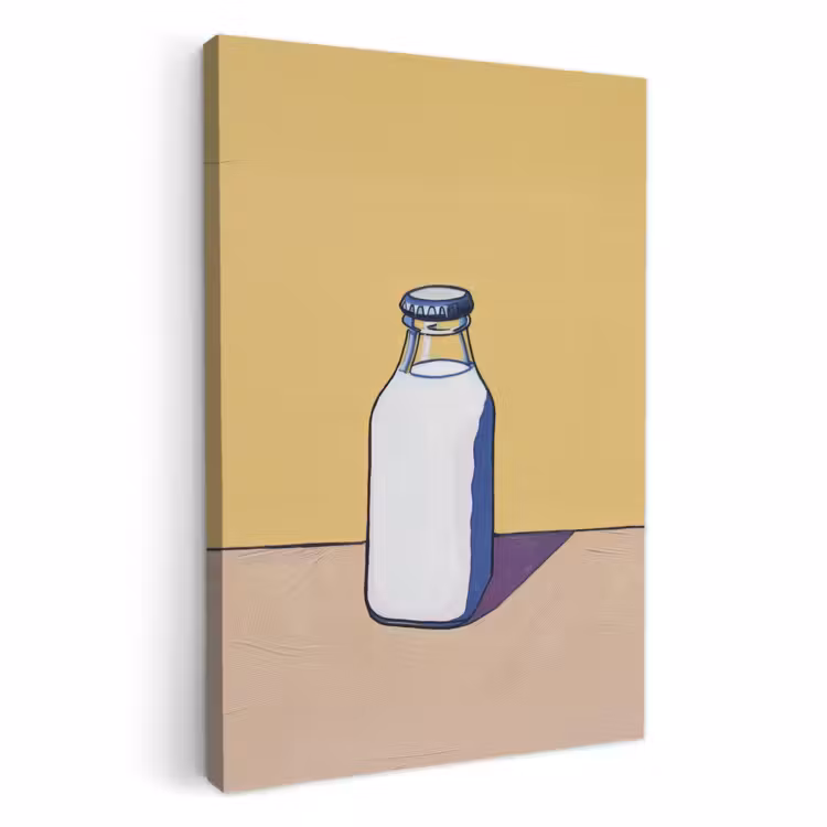 Dipinti su tela - Bicchieri - Bottiglia - Illustrazione - Latte — 4