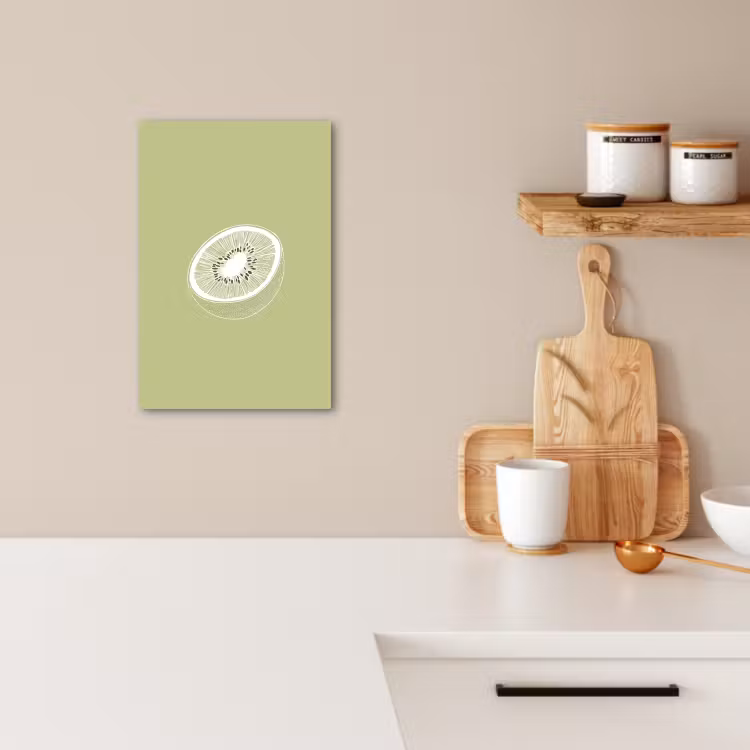 Dipinti su tela - Kiwi - Disegno a linee - Minimalista - Verde — 2