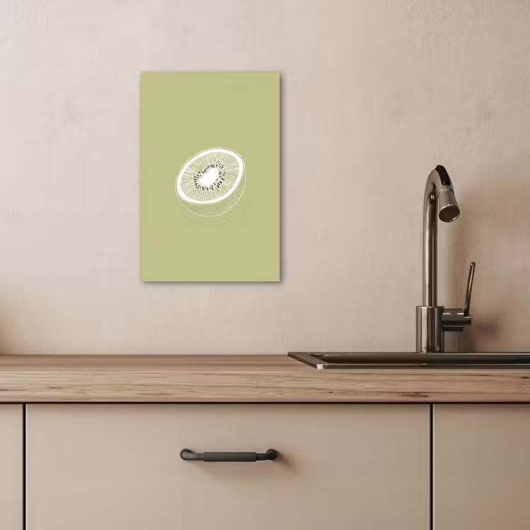 Dipinti su tela - Kiwi - Disegno a linee - Minimalista - Verde — 3
