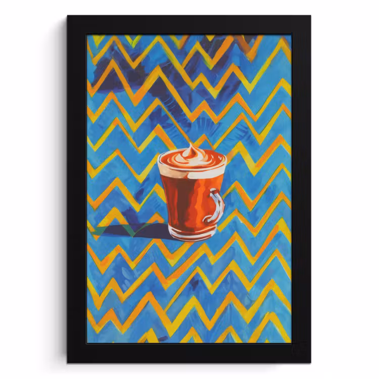 KitchenYeah - Cucina - Cornice per foto - Tazza - Caffè - Zigzag - Panna montata — 1