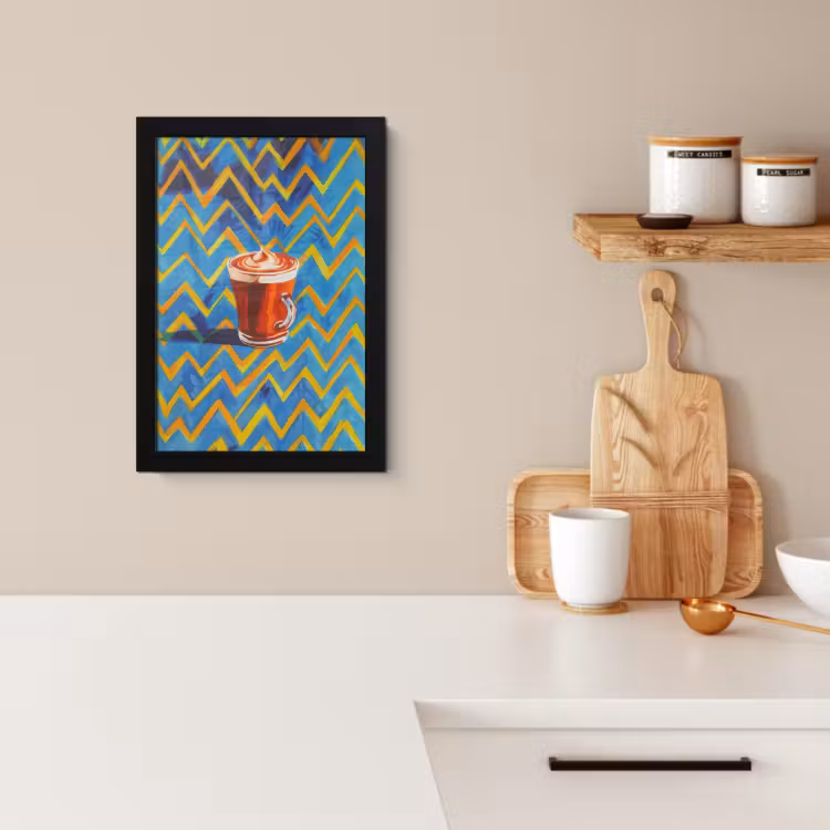 KitchenYeah - Cucina - Cornice per foto - Tazza - Caffè - Zigzag - Panna montata — 2