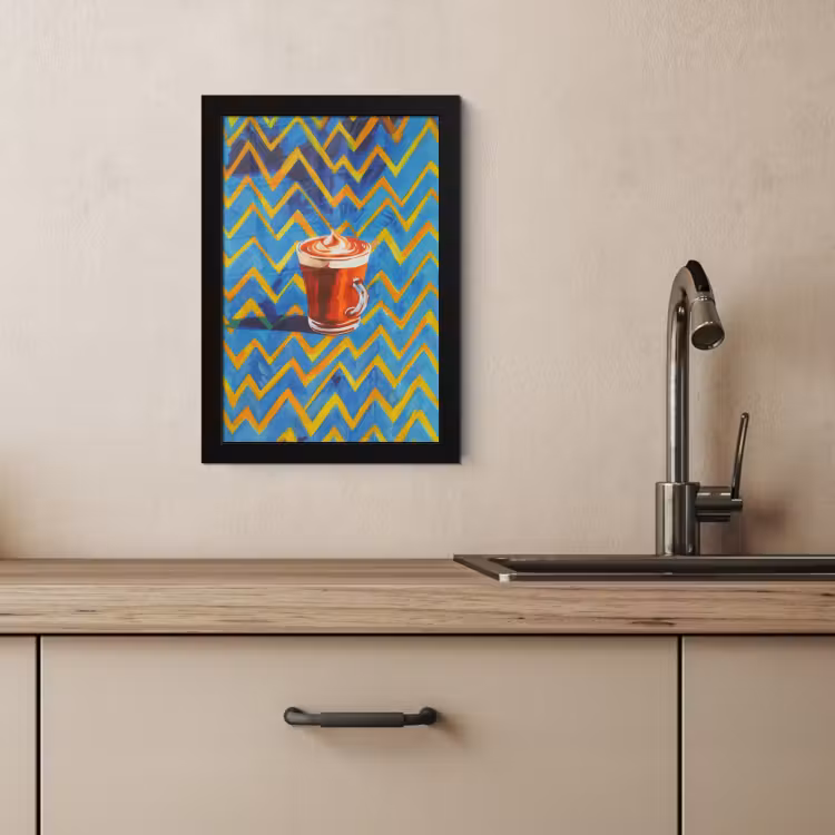 KitchenYeah - Cucina - Cornice per foto - Tazza - Caffè - Zigzag - Panna montata — 3