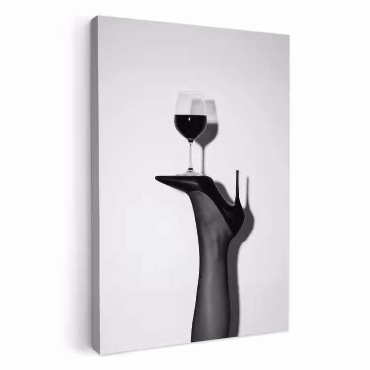 Dipinti su tela - Tacco - Vino - Minimalista - Nero — 1