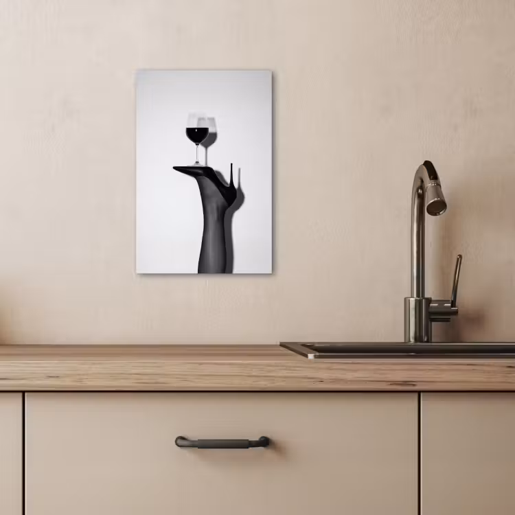 Dipinti su tela - Tacco - Vino - Minimalista - Nero — 3
