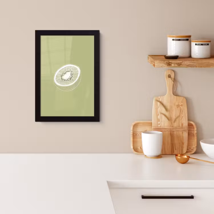 KitchenYeah - Cucina - Cornice per foto - Kiwi - Disegno a linee - Minimalista - Verde — 3