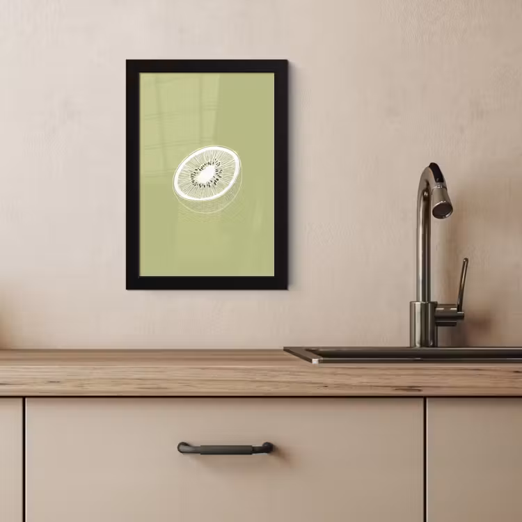 KitchenYeah - Cucina - Cornice per foto - Kiwi - Disegno a linee - Minimalista - Verde — 4
