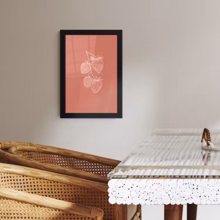 KitchenYeah - Cucina - Cornice per foto - Minimalista - Illustrazione - Fragola - Ramo — 3