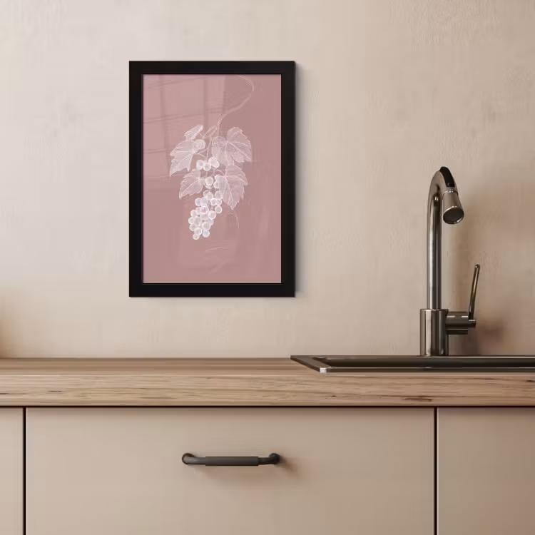KitchenYeah - Cucina - Cornice per foto - Traliccio - Uva - Illustrazione - Foglie — 3