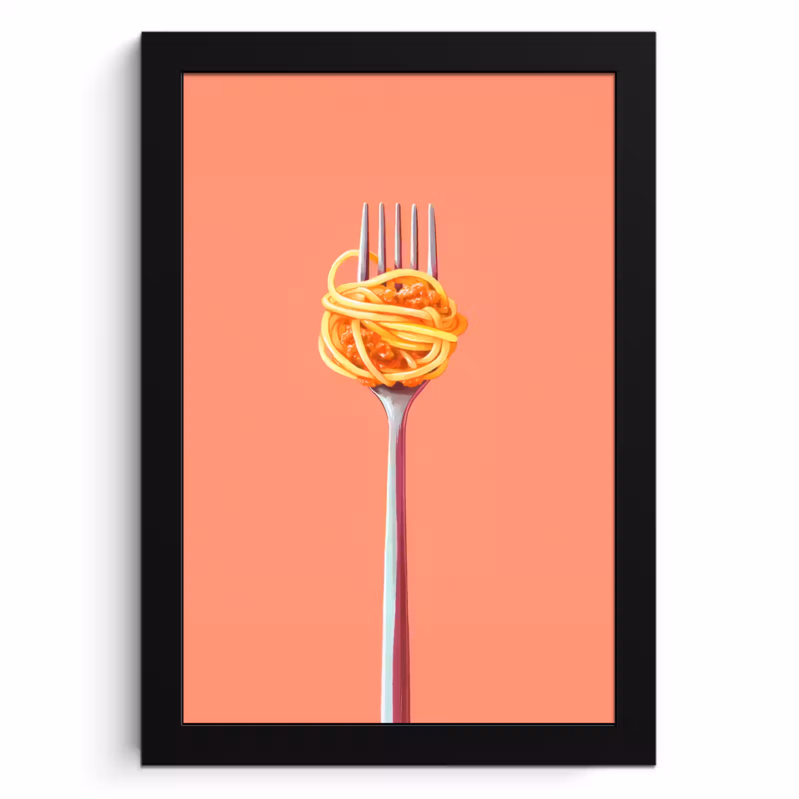 KitchenYeah - Cucina - Cornice per foto - Forchetta - Spaghetti - Artistico - Rosa — 1