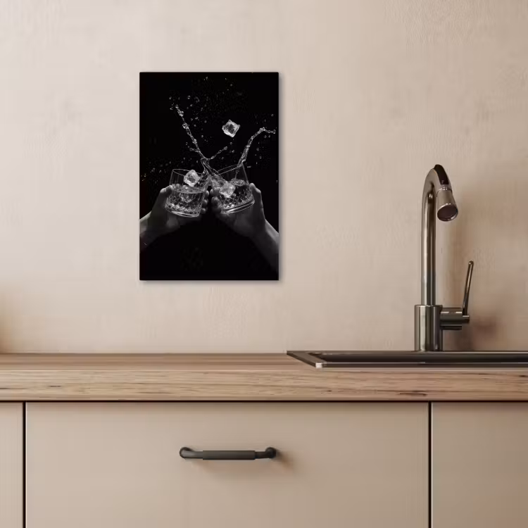 Dipinti su tela - Bicchieri Whicky - Ice - Splashes - Nero — 4