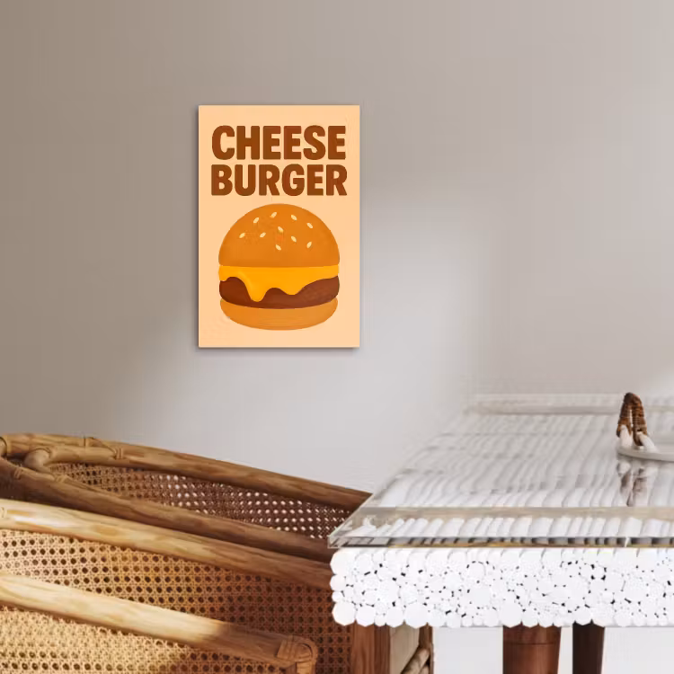 Dipinti su tela - Cheeseburger - Minimalista - Giallo — 3