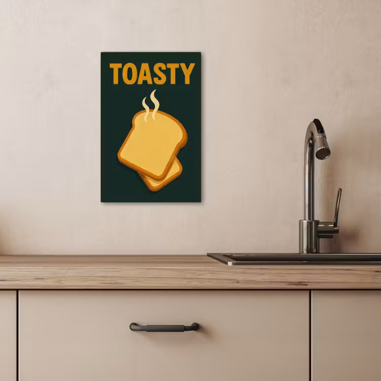 Dipinti su tela - Pane - Toast - Verde - Minimalista — 1