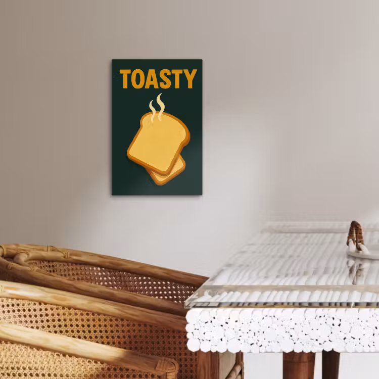 Dipinti su tela - Pane - Toast - Verde - Minimalista — 3