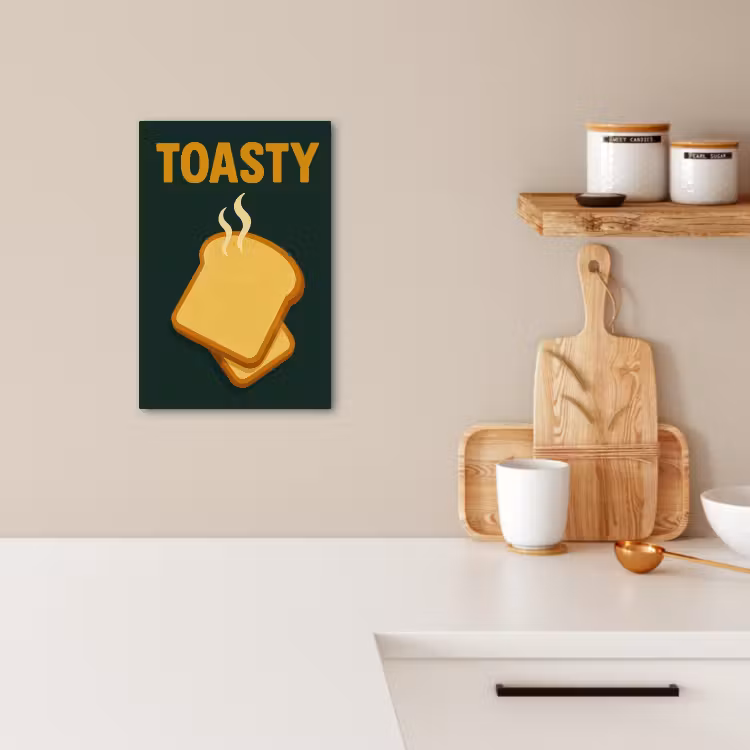 Dipinti su tela - Pane - Toast - Verde - Minimalista — 4