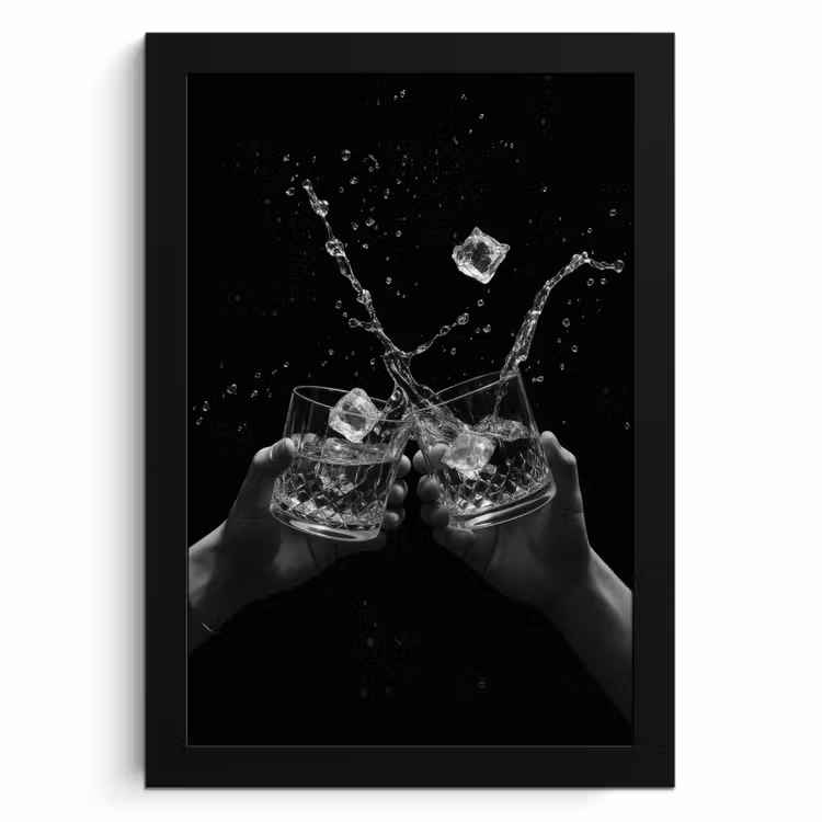 KitchenYeah - Cucina - Cornice per foto - Bicchieri Whicky - Ice - Splashes - Nero — 1