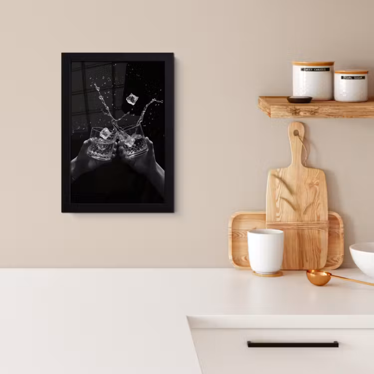 KitchenYeah - Cucina - Cornice per foto - Bicchieri Whicky - Ice - Splashes - Nero — 2