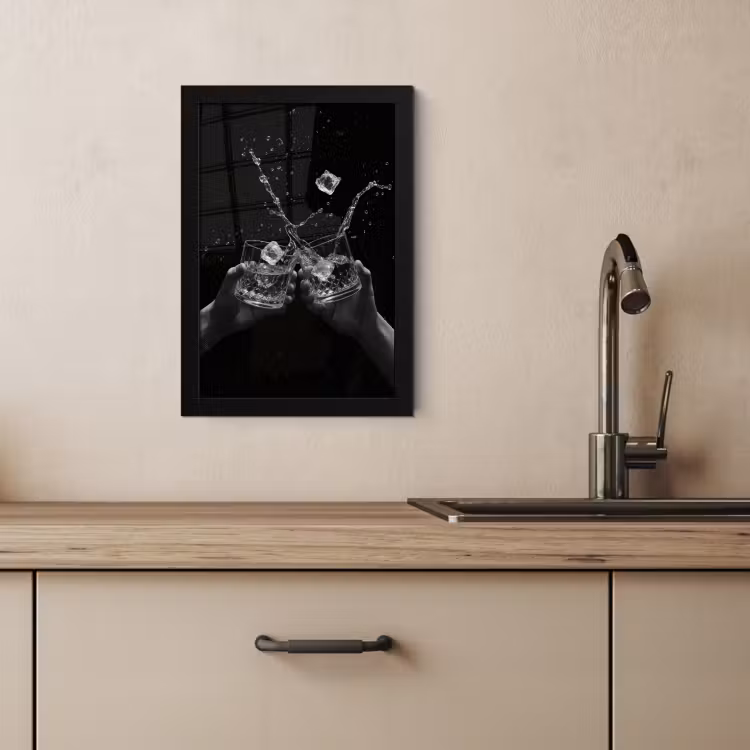 KitchenYeah - Cucina - Cornice per foto - Bicchieri Whicky - Ice - Splashes - Nero — 4