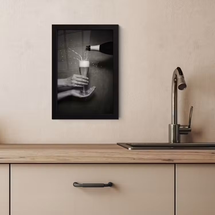 KitchenYeah - Cucina - Cornice per foto - Bottiglia di champagne - Vetro - Minimalista - Spruzzi — 4