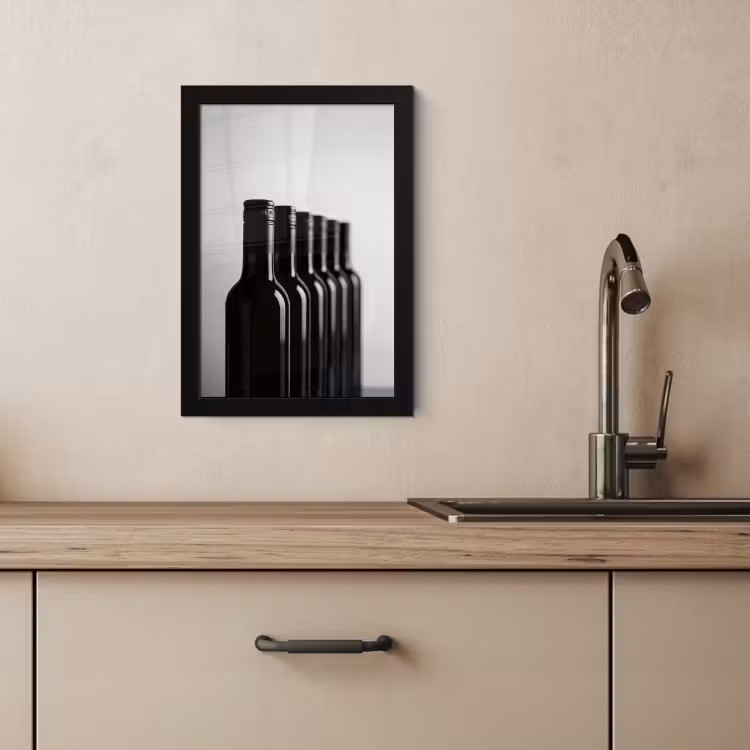KitchenYeah - Cucina - Cornice per foto - Bottiglie di vino - Nero - Minimalista — 3