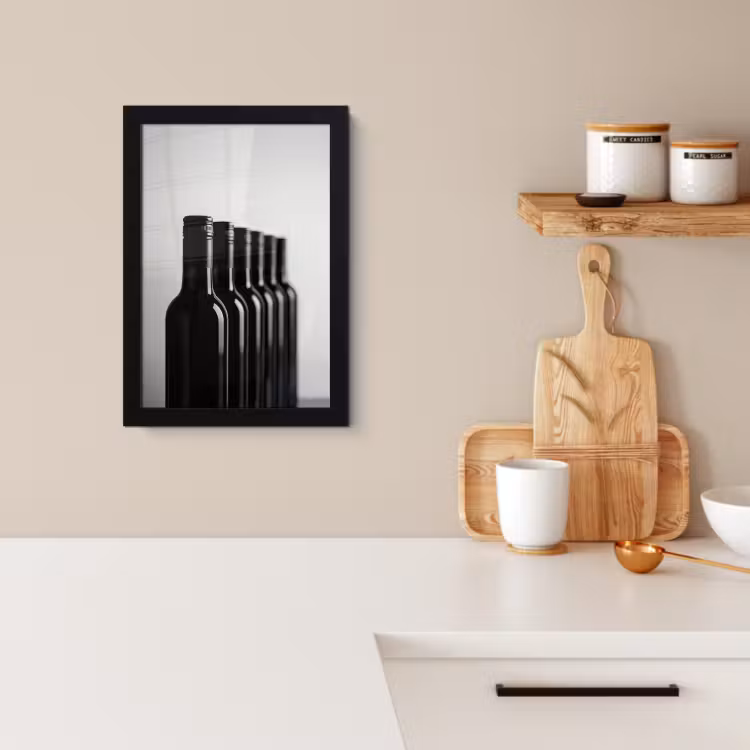 KitchenYeah - Cucina - Cornice per foto - Bottiglie di vino - Nero - Minimalista — 4