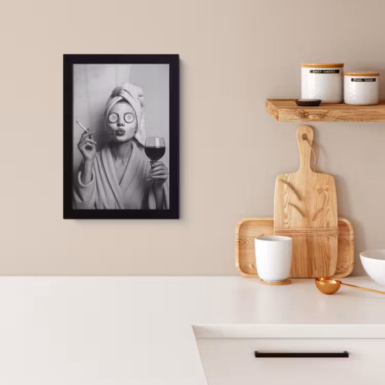 KitchenYeah - Cucina - Cornice per foto - Donna - Maschera - Vino - Sigaretta — 2