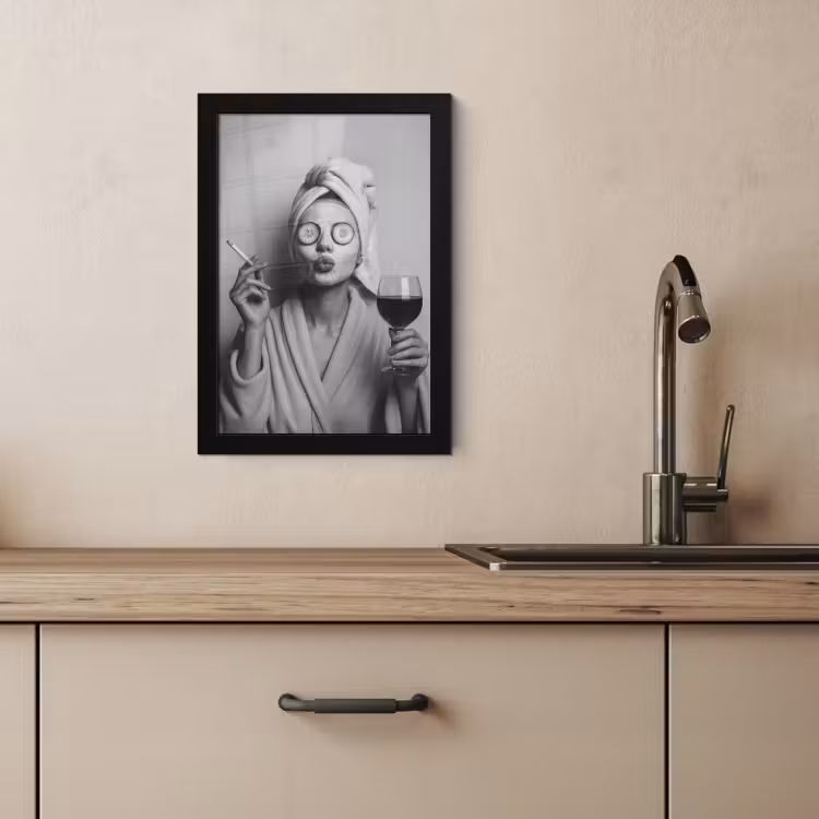 KitchenYeah - Cucina - Cornice per foto - Donna - Maschera - Vino - Sigaretta — 3