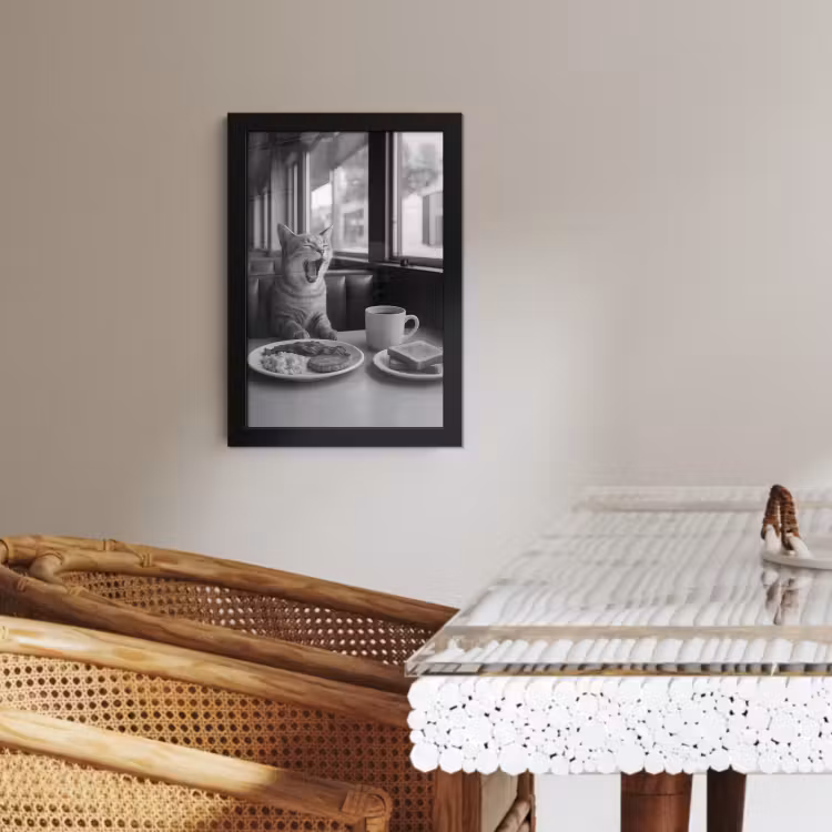KitchenYeah - Cucina - Cornice per foto - Gatto - Caffè - Pane - Nero — 3