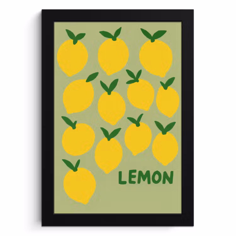 KitchenYeah - Cucina - Cornice per foto - Limoni - Foglie - Giallo - Motivo — 1