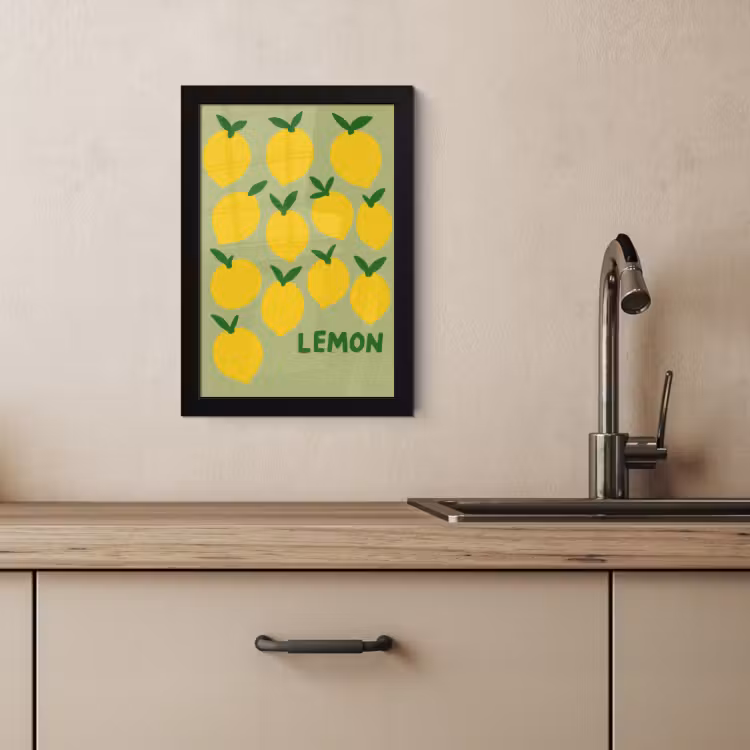 KitchenYeah - Cucina - Cornice per foto - Limoni - Foglie - Giallo - Motivo — 3