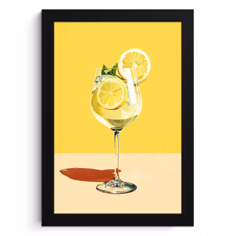 KitchenYeah - Cucina - Cornice per foto - Bicchiere da vino - Limone - Giallo - Minimalista — 1