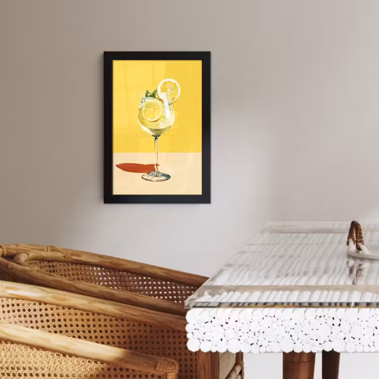 KitchenYeah - Cucina - Cornice per foto - Bicchiere da vino - Limone - Giallo - Minimalista — 3