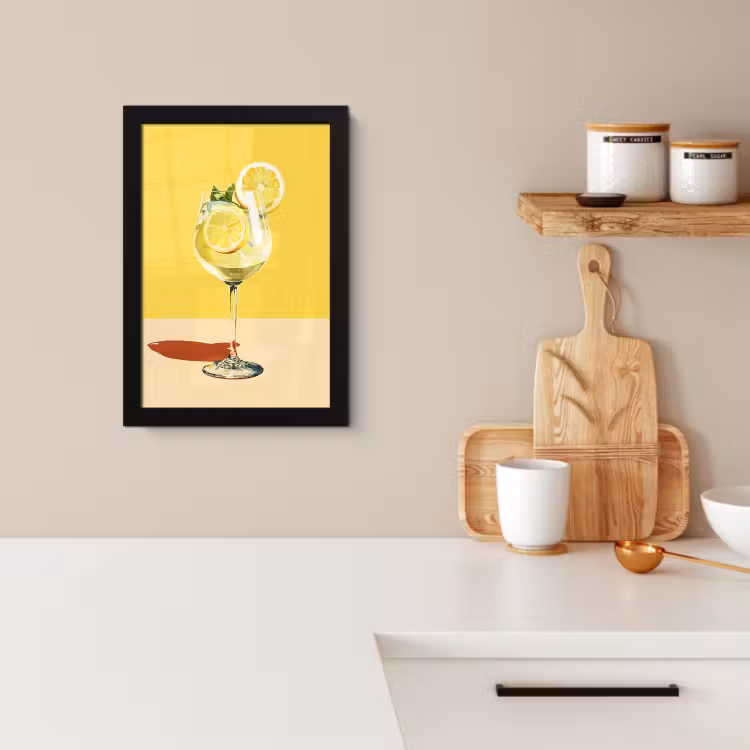 KitchenYeah - Cucina - Cornice per foto - Bicchiere da vino - Limone - Giallo - Minimalista — 4