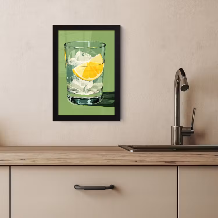 KitchenYeah - Cucina - Cornice per foto - Bicchiere - Limone - Cubetti di ghiaccio - Verde — 3